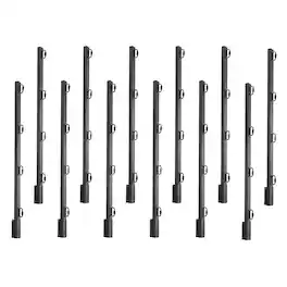 VEVOR - Fence Post Extender, 12 Packs 32.1 in Barbed Wire Arm, Sturdy Steel Fence Height Extender, Flat or Surface Mounted - Black