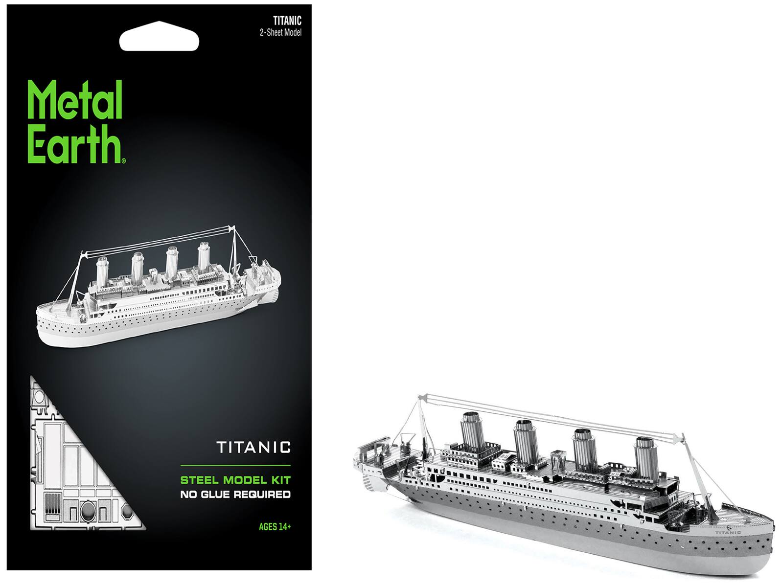 Metal Earth  
TITANIC  
2-Sheet Model  
STEEL MODEL KIT  
NO GLUE REQUIRED  
AGES 14+