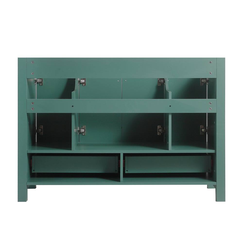Alt View 2. Boyel Living - 48 Inch Wide Green Bathroom Vanity Ample Storage 4 Sliding Doors 2 Drawers Bathroom Cabinet Without Ceramic Basin - Green.