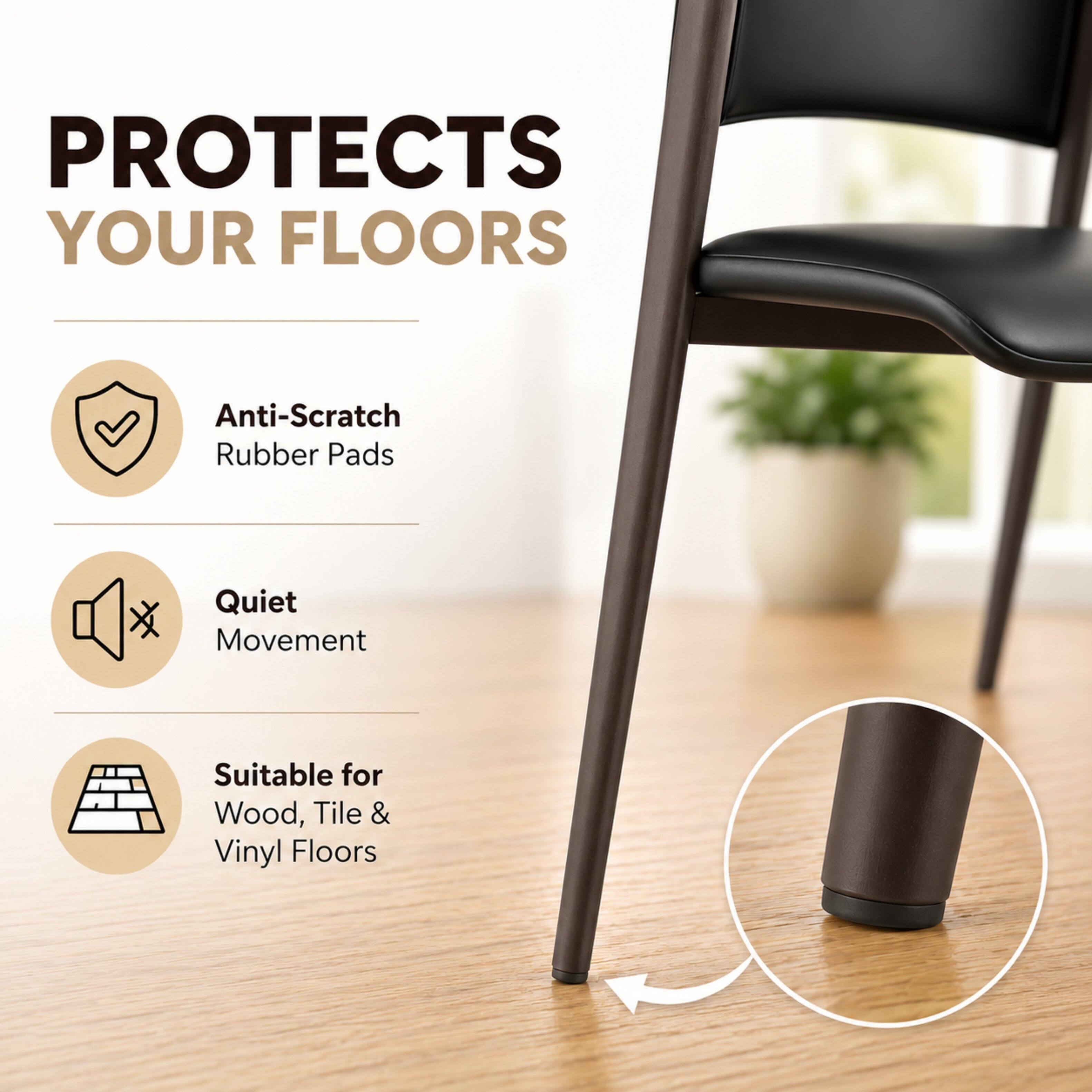 PROTECTS YOUR FLOORS

- Anti-Scratch Rubber Pads
- Quiet Movement
- Suitable for Wood, Tile & Vinyl Floors