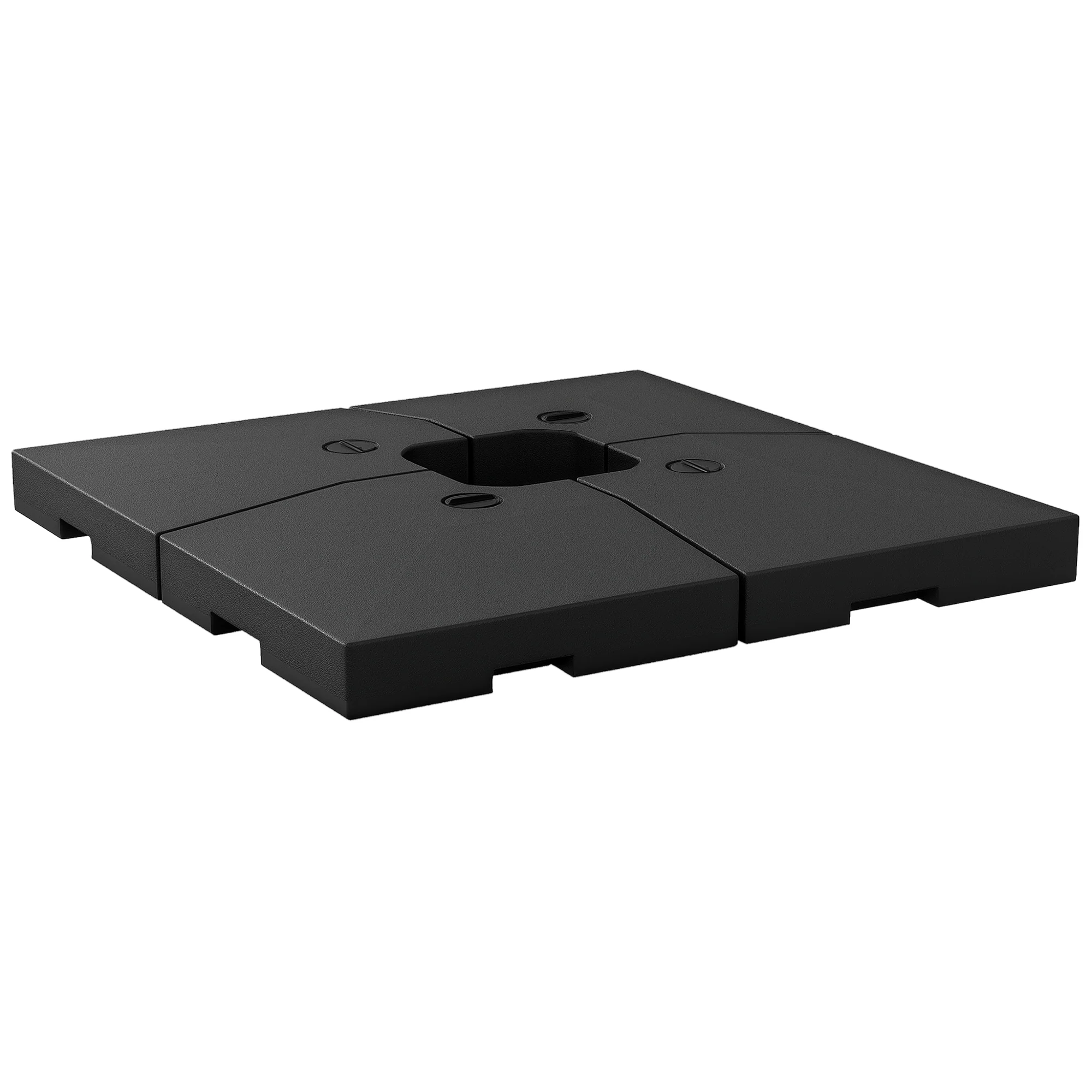 Front. Outsunny - 4 Pieces Cantilever Patio Umbrella Base, Outdoor Offset Umbrella Weights - Black.
