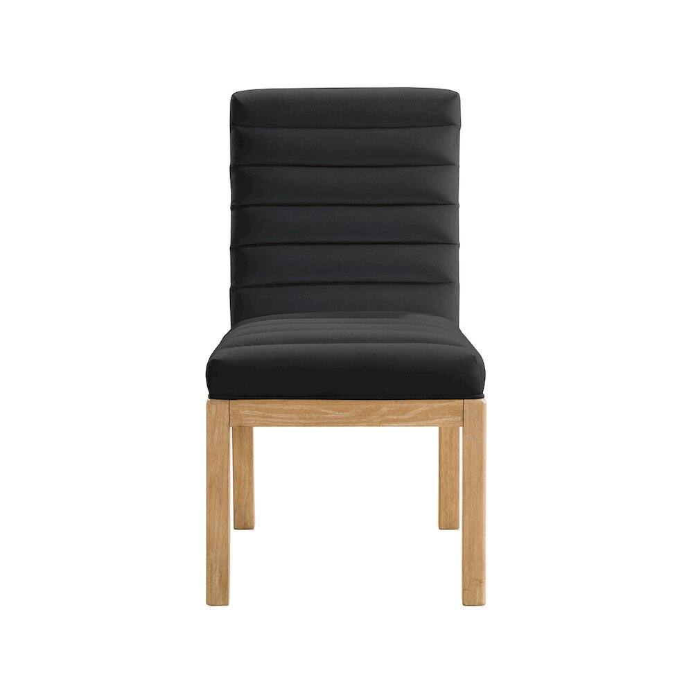 Alt View 1. Meridian Furniture - Evelyn Black Velvet Dining Chair - Black.