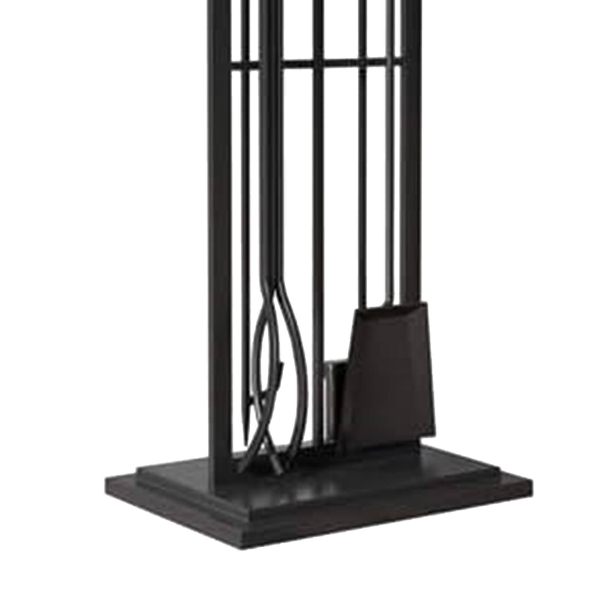 Alt View 5. Panacea - Panacea Open Hearth Fireplace Tool Set w/Brush, Shovel, Poker, Tong & Stand - Black.