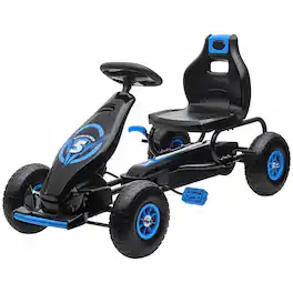 Aosom - Pedal Go Kart Ride-on Toy with Ergonomic Comfort, Pedal Car with Tough