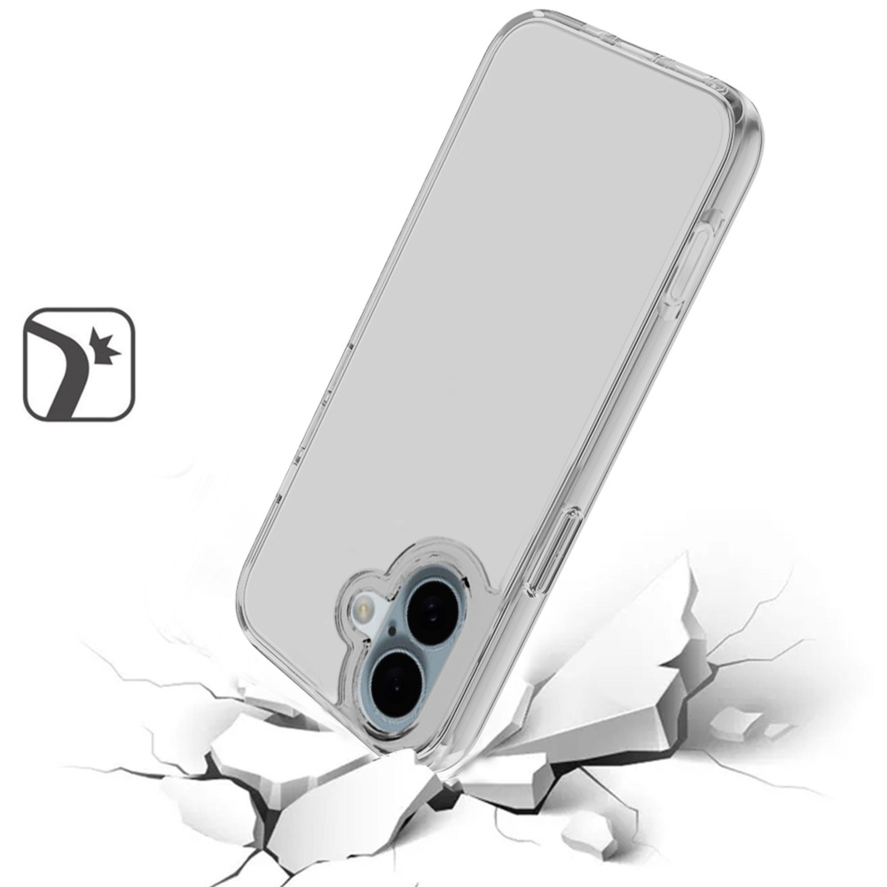 Left. Kitcheniva - Sturdy Translucent Case With Tempered Glass For iPhone 16 Smoke - Gray.