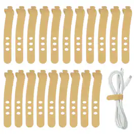 Unique Bargains - 20pcs Silicone Cable Ties, 3-Hole Reusable Rubber Cord Tie, Adjustable, Locking Buckle, Multi Purpose Strap