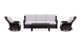 Yardbird® - Waverly Outdoor Sofa Set with Swivel Chairs - Silver