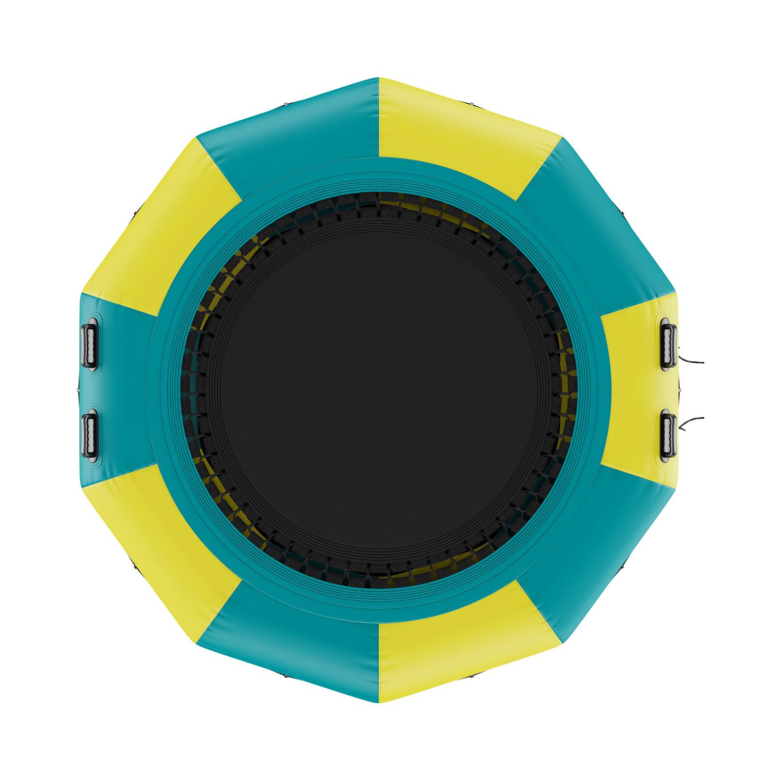 Alt View 5. VEVOR - Inflatable Water Bouncer, 10ft Recreational Water Trampoline, Portable Bounce Swim Platform with 3-Step Ladder - Yellow, green.