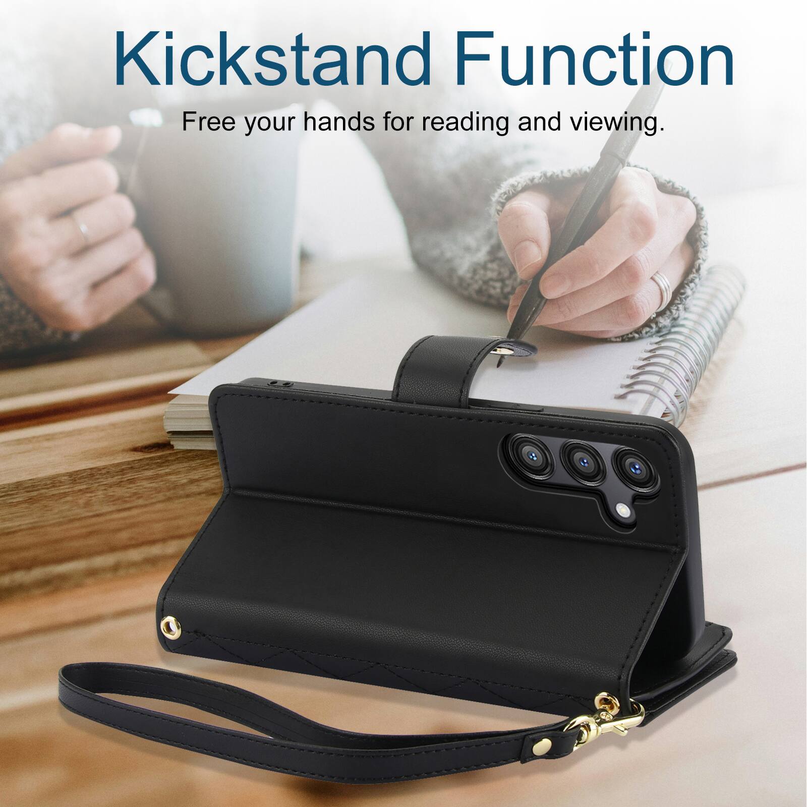 Kickstand Function  
Free your hands for reading and viewing.