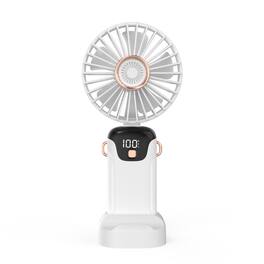 Cluzine - Mini Handheld Portable Fan with 5 Speeds, Digital Display, Rechargeable, Portable for Travel & Office