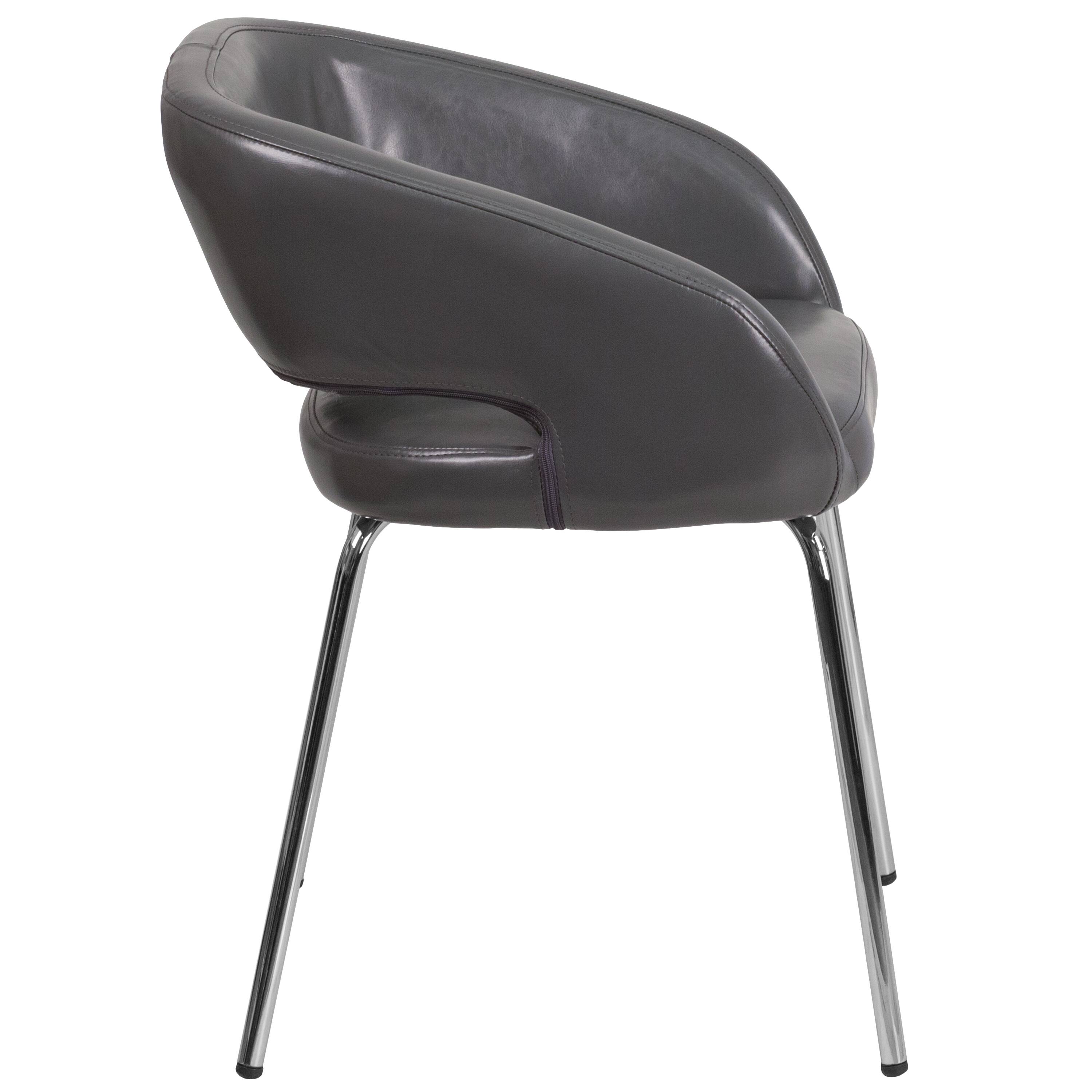 Alt View 7. Emma + Oliver - Contemporary LeatherSoft Side Reception Chair - Gray.