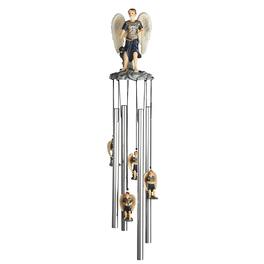 FC Design - 23" Long Archangel Sealtiel Round Top Wind Chime Outdoor Patio or Garden Hanging Decoration - Multi-Color