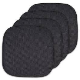 Sweet Home Collection - Honeycomb Memory Foam No Slip Back 16" x 16" Chair Pad Cushion, 4-Pack - Gray