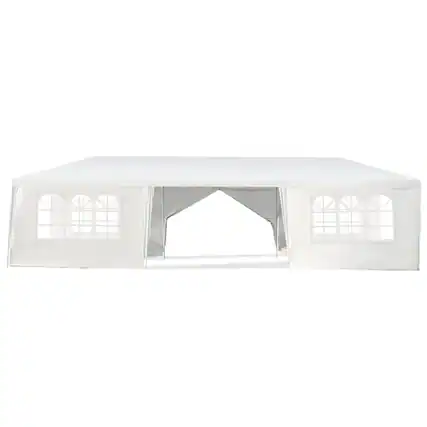 Front. Kadyn - 10 x 30 Feet Outdoor Canopy Tent with 6 Removable Sidewalls and 2 Doorways-White, Outdoor Gazebo Party Tent Canopy Tent.