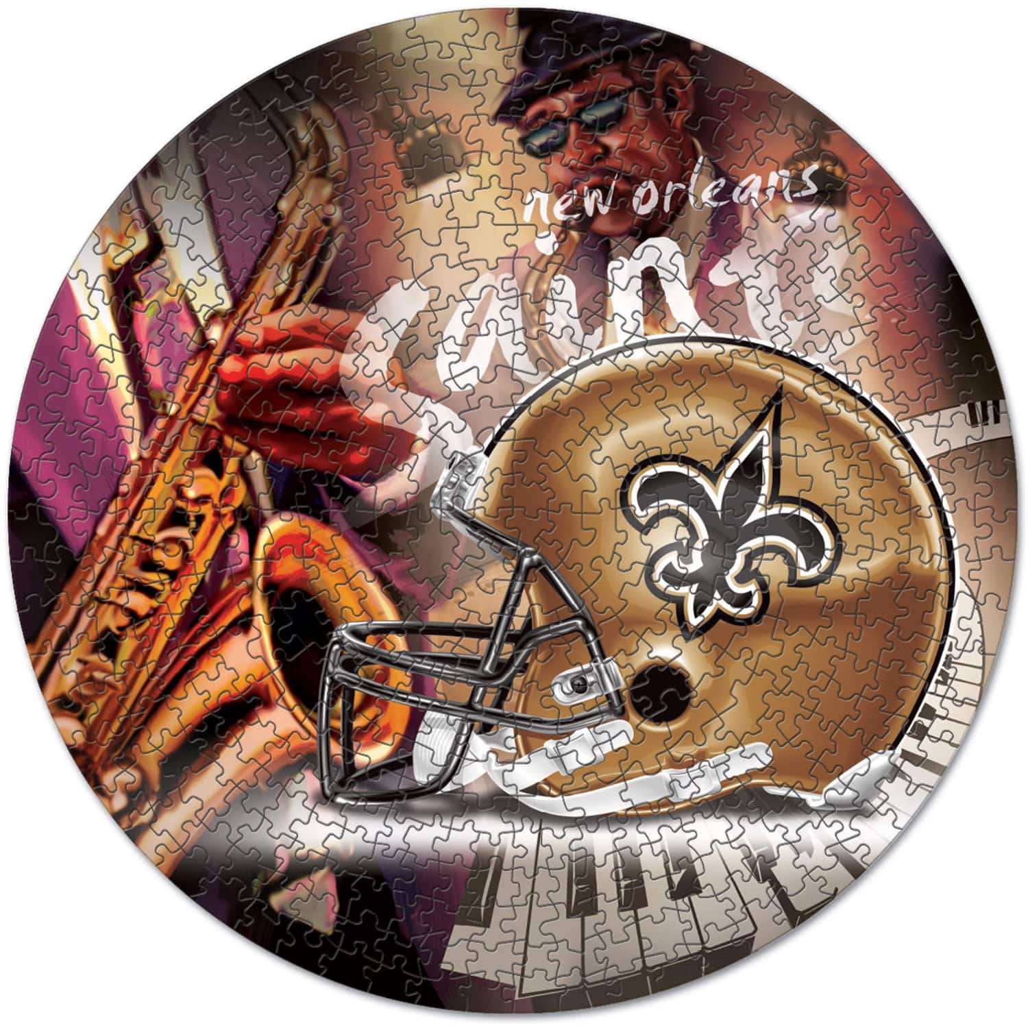 WinCraft - New Orleans Saints Round 500-Piece Puzzle - Multicolor