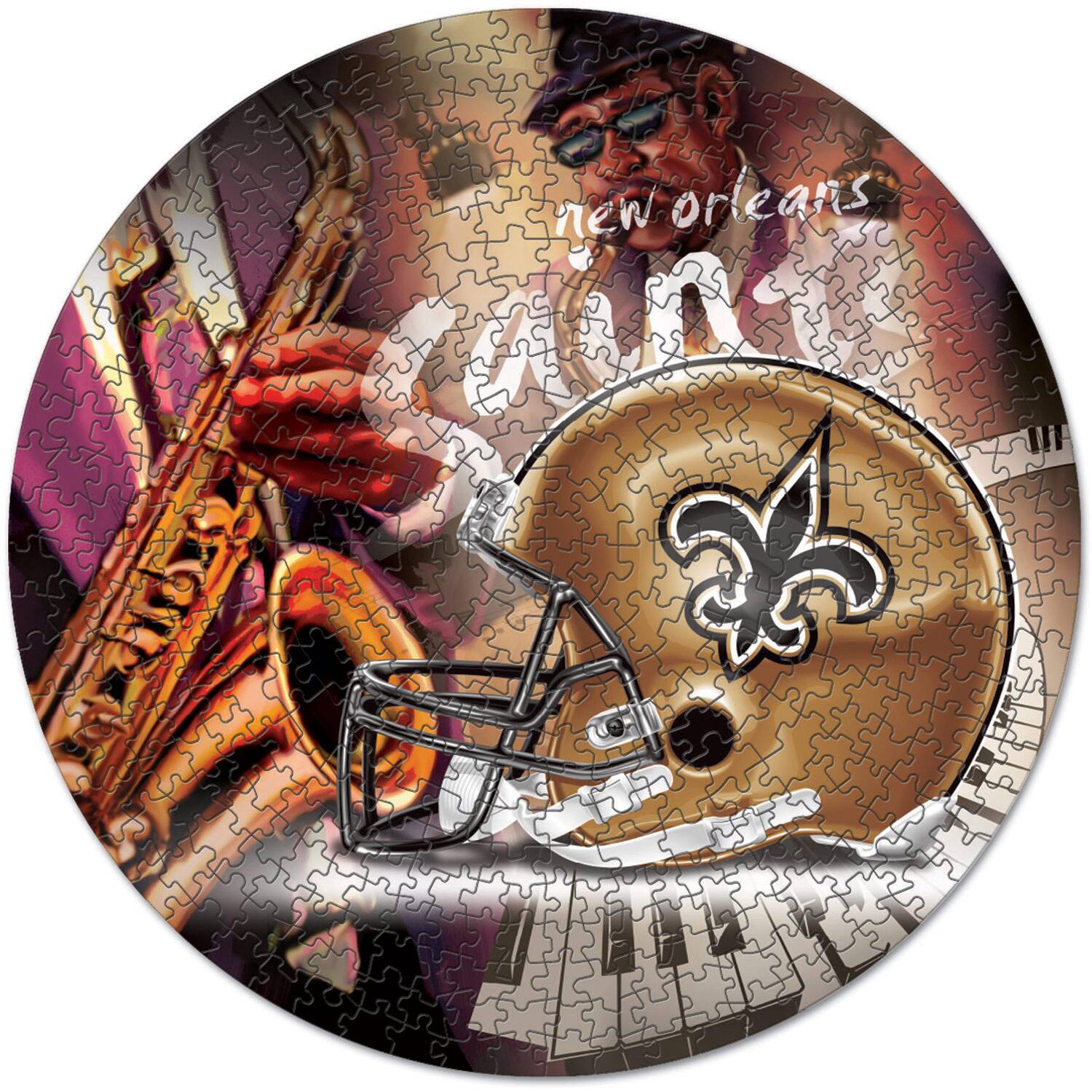 WinCraft - New Orleans Saints Round 500-Piece Puzzle - Multicolor