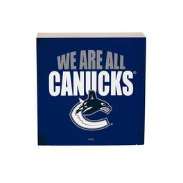Evergreen Enterprises - Vancouver Canucks 6" Square Fan Chant Wood Block Shelf Sign - Multicolor