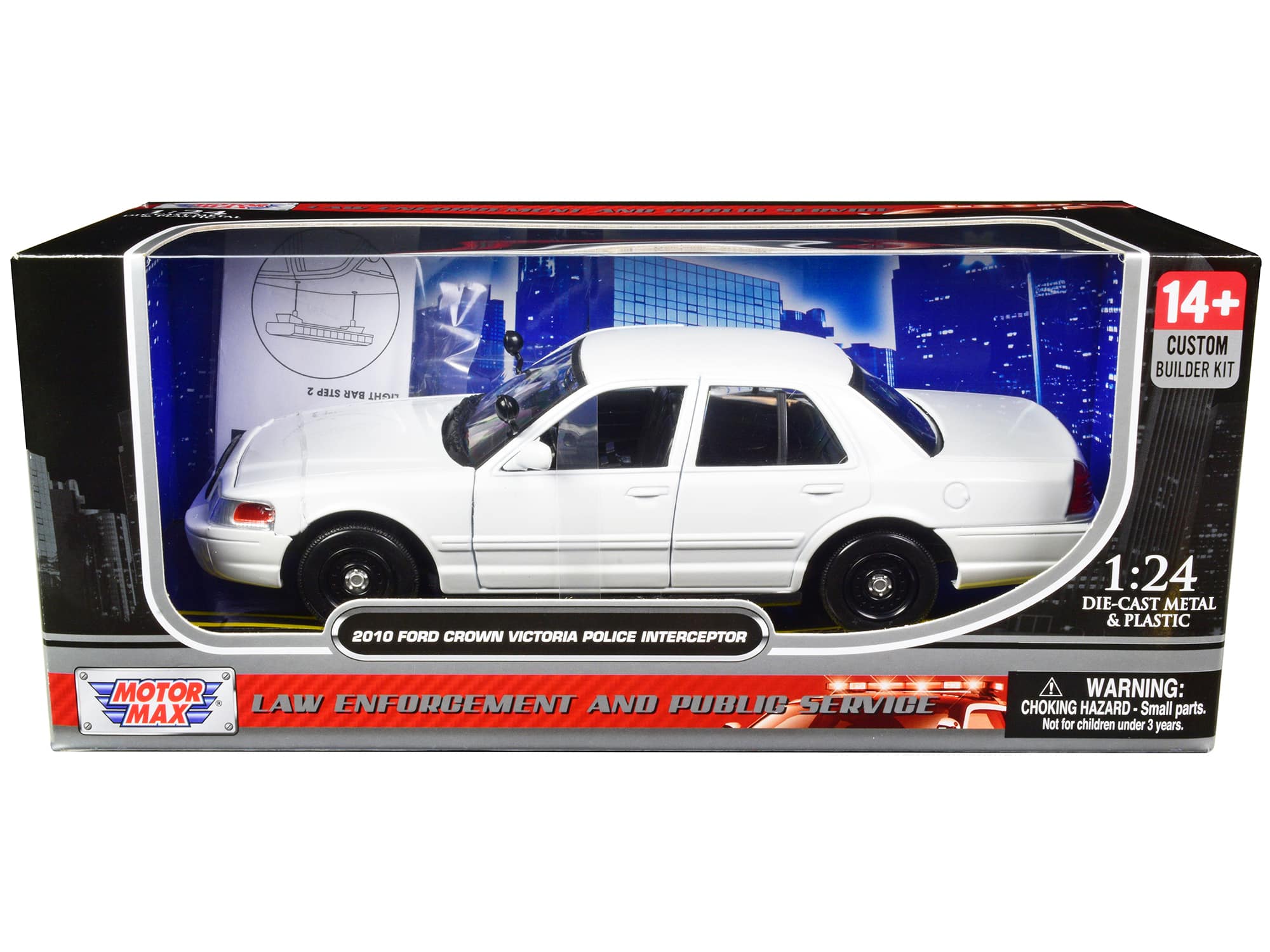 "2010 Ford Crown Victoria Police Interceptor Unmarked White ""Custom Builder's Kit"" Series 1/24 Model Car by Motormax" price history on PriceWatchPro