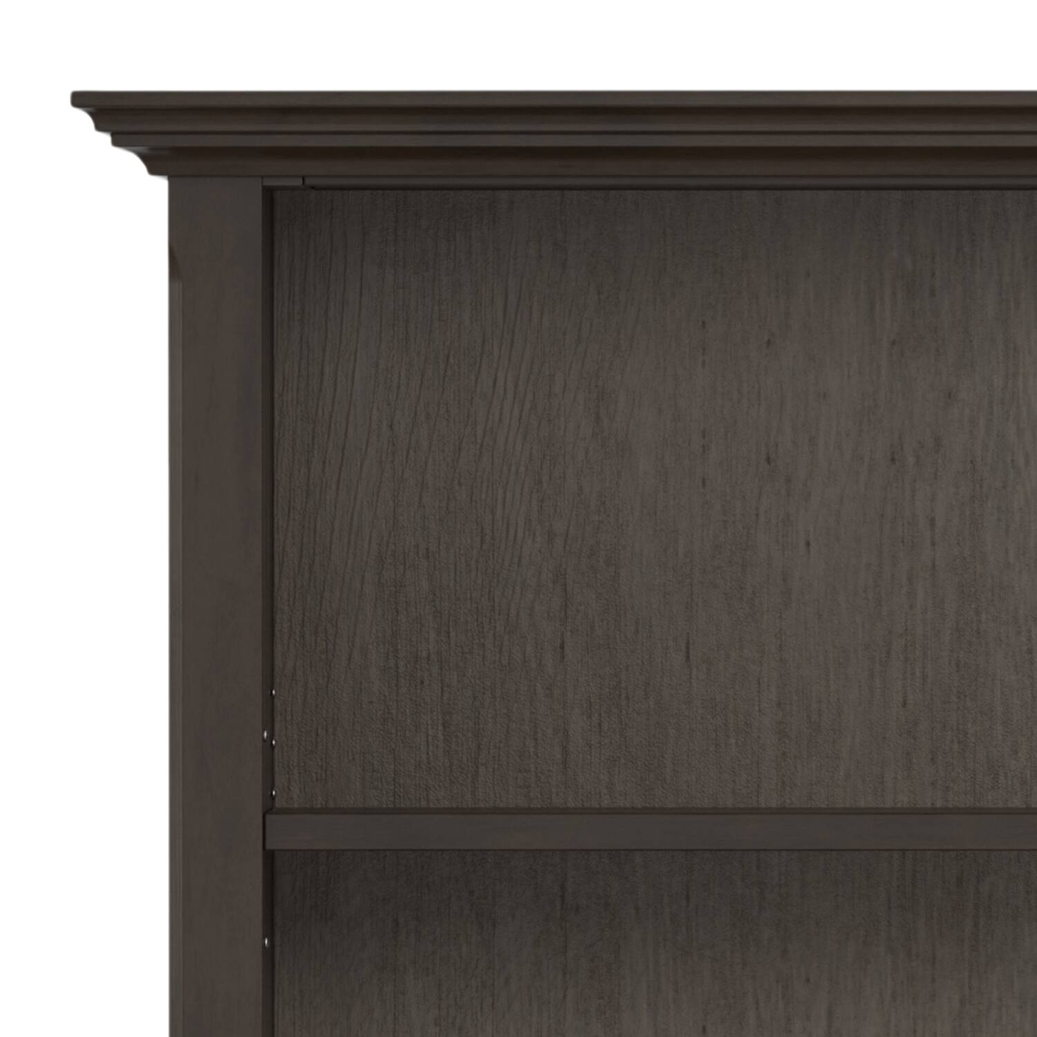 Alt View 8. Simpli Home - Amherst 36 inch Wide Solid Wood Transitional 5 Shelf Bookcase in Hickory Brown - Hickory Brown.