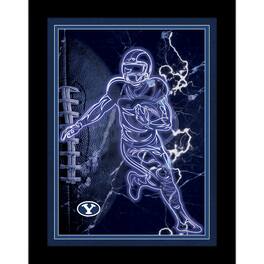 Fan Creations - BYU Cougars 12'' x 16'' Framed Neon Player Print - Black