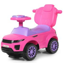 SlickBlue - 3-in-1 Ride-On Push Car for Toddlers with Stroller Mode and Music - Pink
