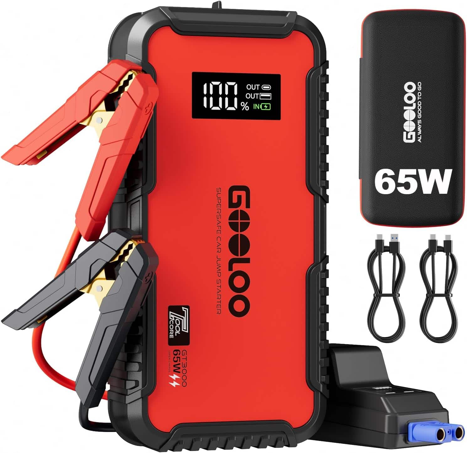 GOOLOO - GT3000 3000A Jump Starter, 100W Two-Way Fast Charge Portable Car Booster with LED Light price history on PriceWatchPro