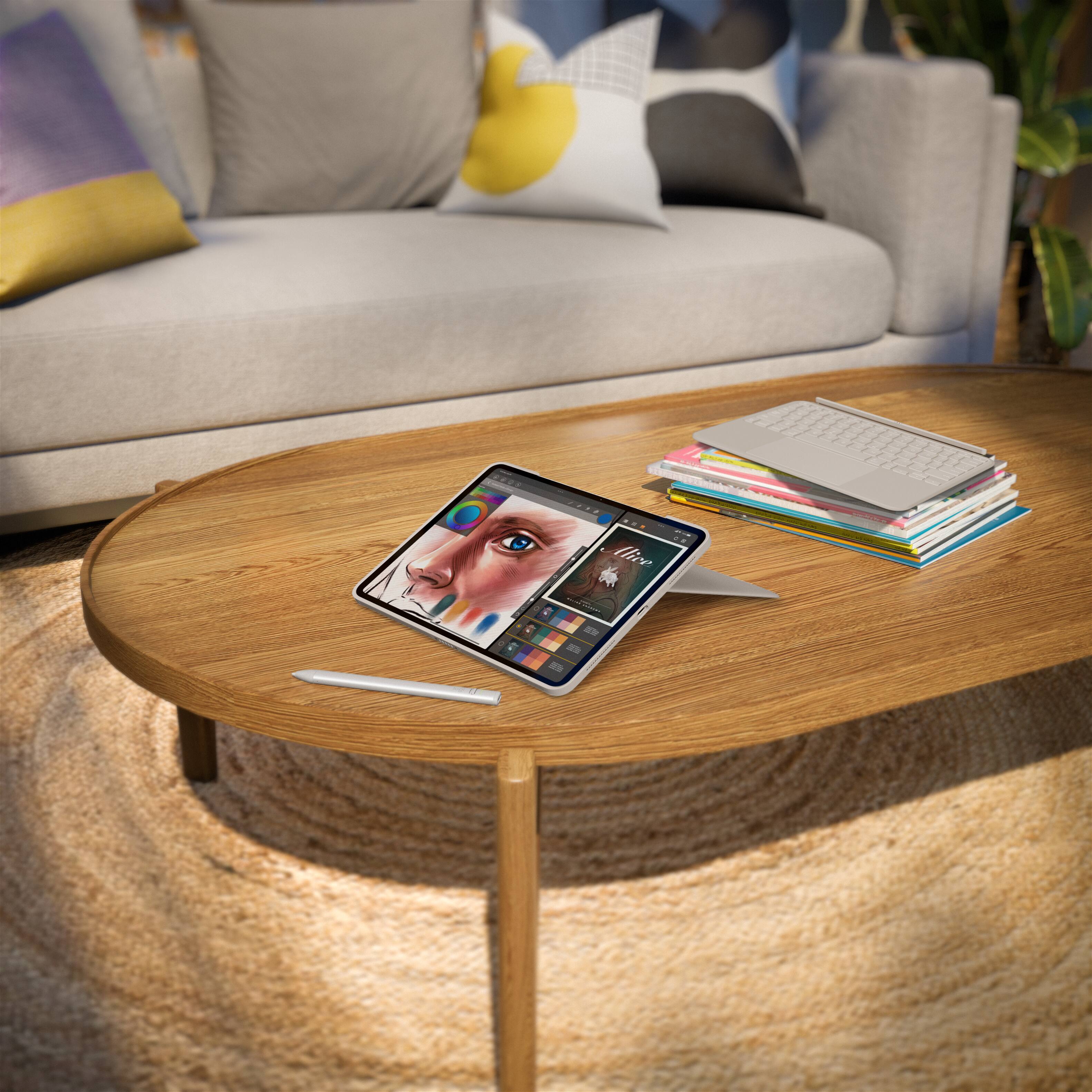 Alt View 11. Logitech - Combo Touch for iPad Pro 11-inch (Latest Model)(M4 & M5) Keyboard Case with Detachable Keyboard and Trackpad - Sand.