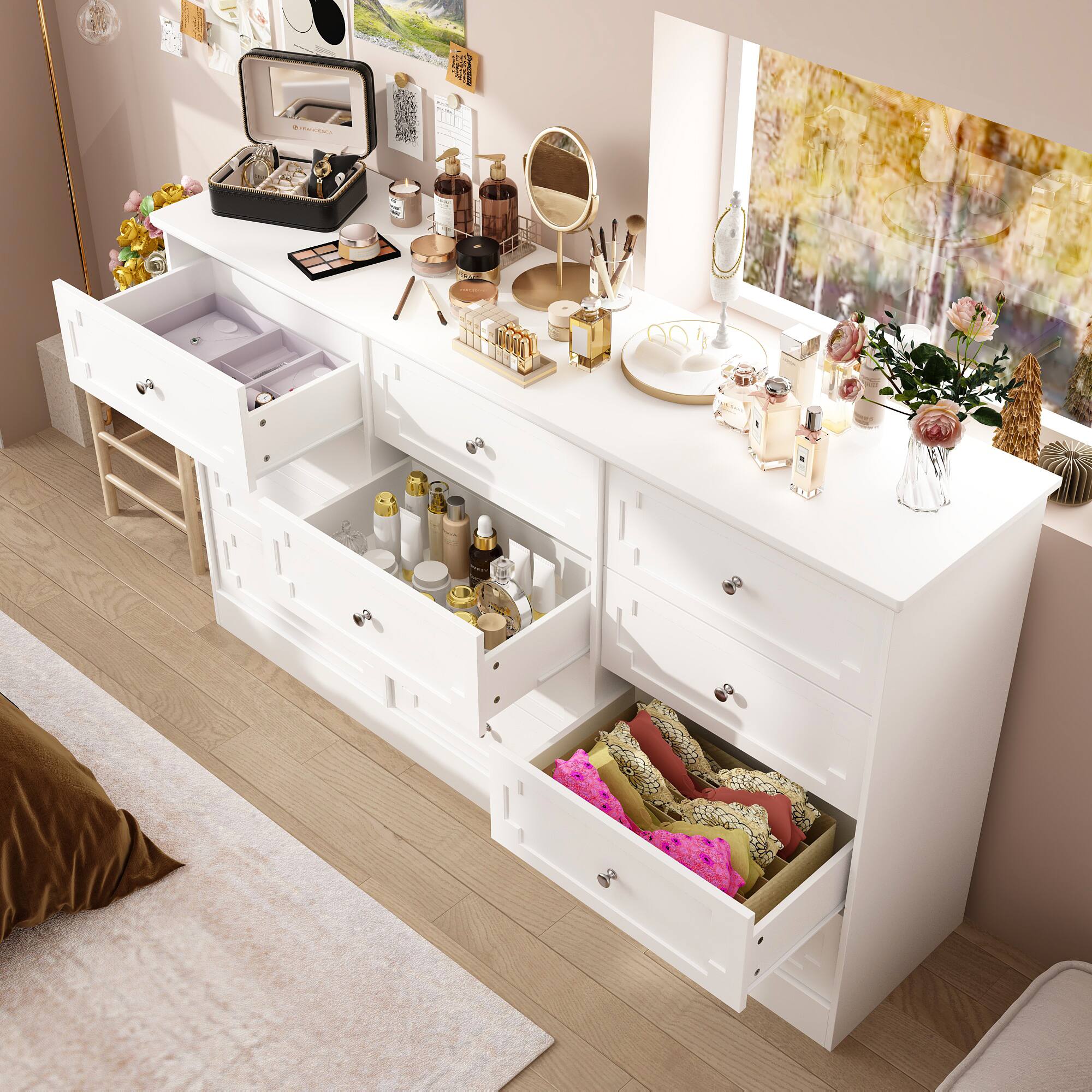 Alt View 10. FUFU & GAGA - FUFU&GAGA 12 - Drawer Dresser: Elegant Storage for Multi - Scenes - White.