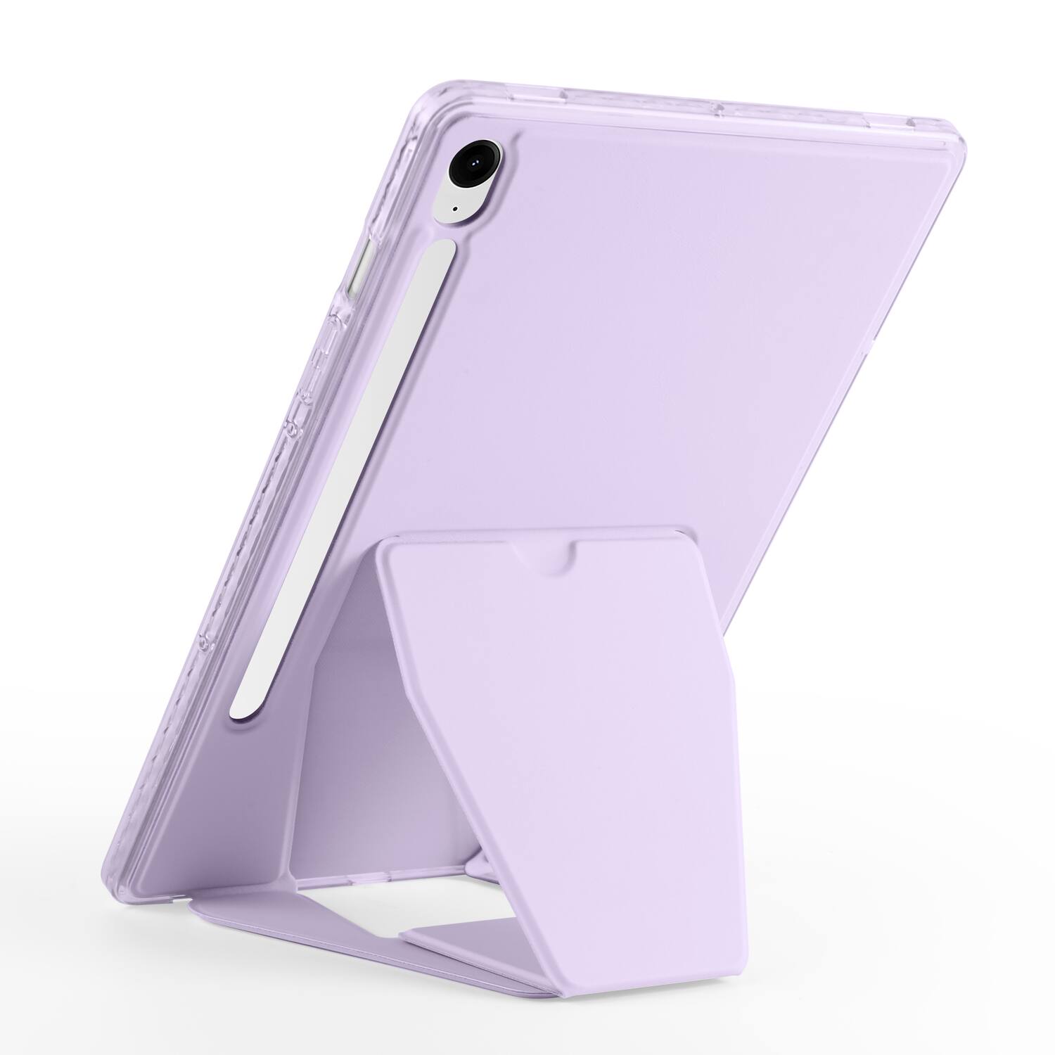 Left. Dteck - Slim Faux Leather Case for Samsung Galaxy Tab S10 FE / S10 / S9 / S9 FE,Soft Silicone Bumper Shell with Foldable Stand - Purple.