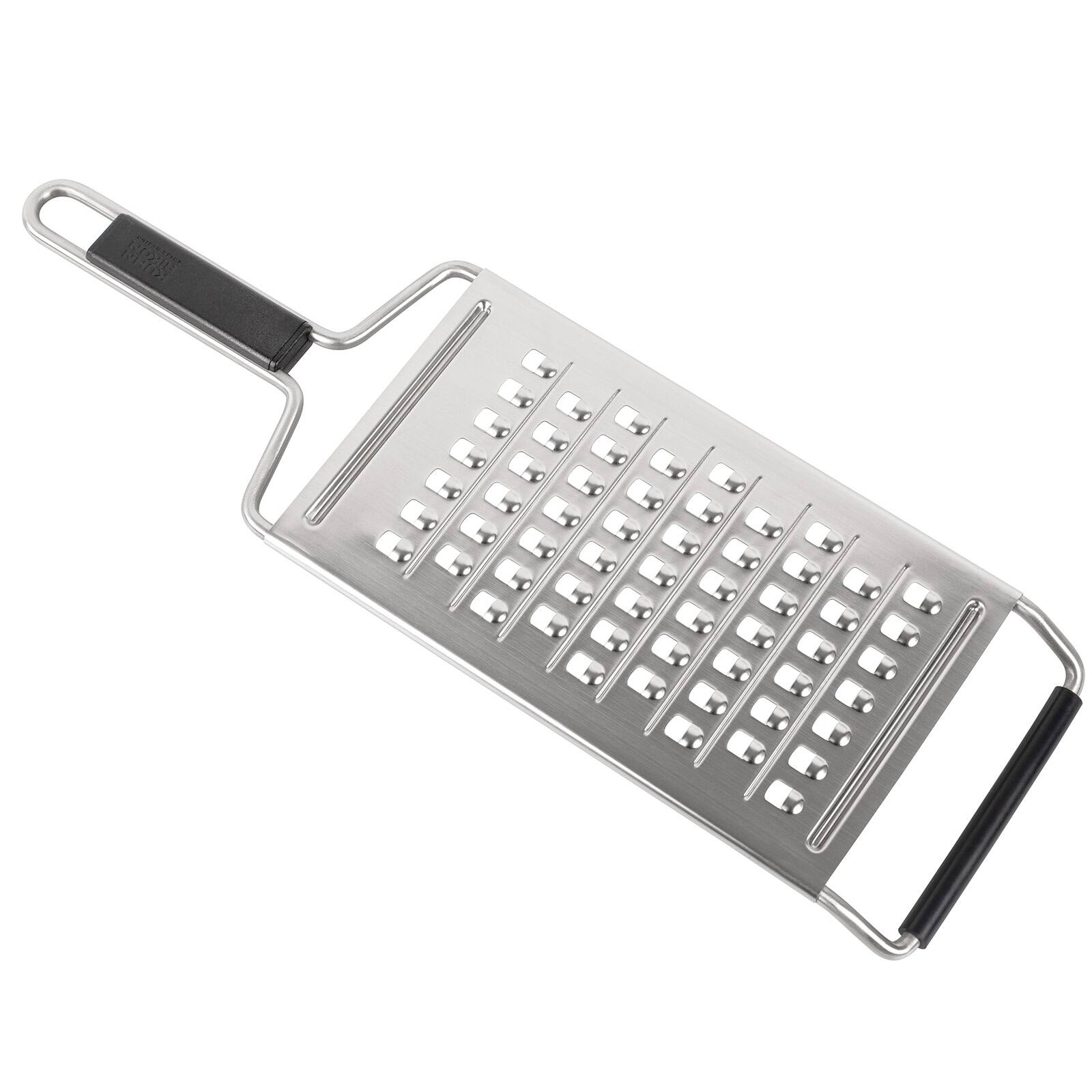 Front. Kuhn Rikon - Essential Coarse Grater with Ultra-Sharp Stainless Steel Blade for Vegetables, Cheese & Potatoes - Silver.