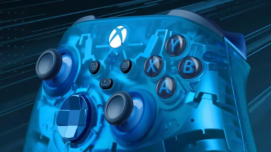 Alt View 15. Microsoft - Xbox Wireless Controller for Xbox Series X, Xbox Series S, Xbox One, PCs, and Cloud-Enabled Devices - Sky Cipher Special Edition.