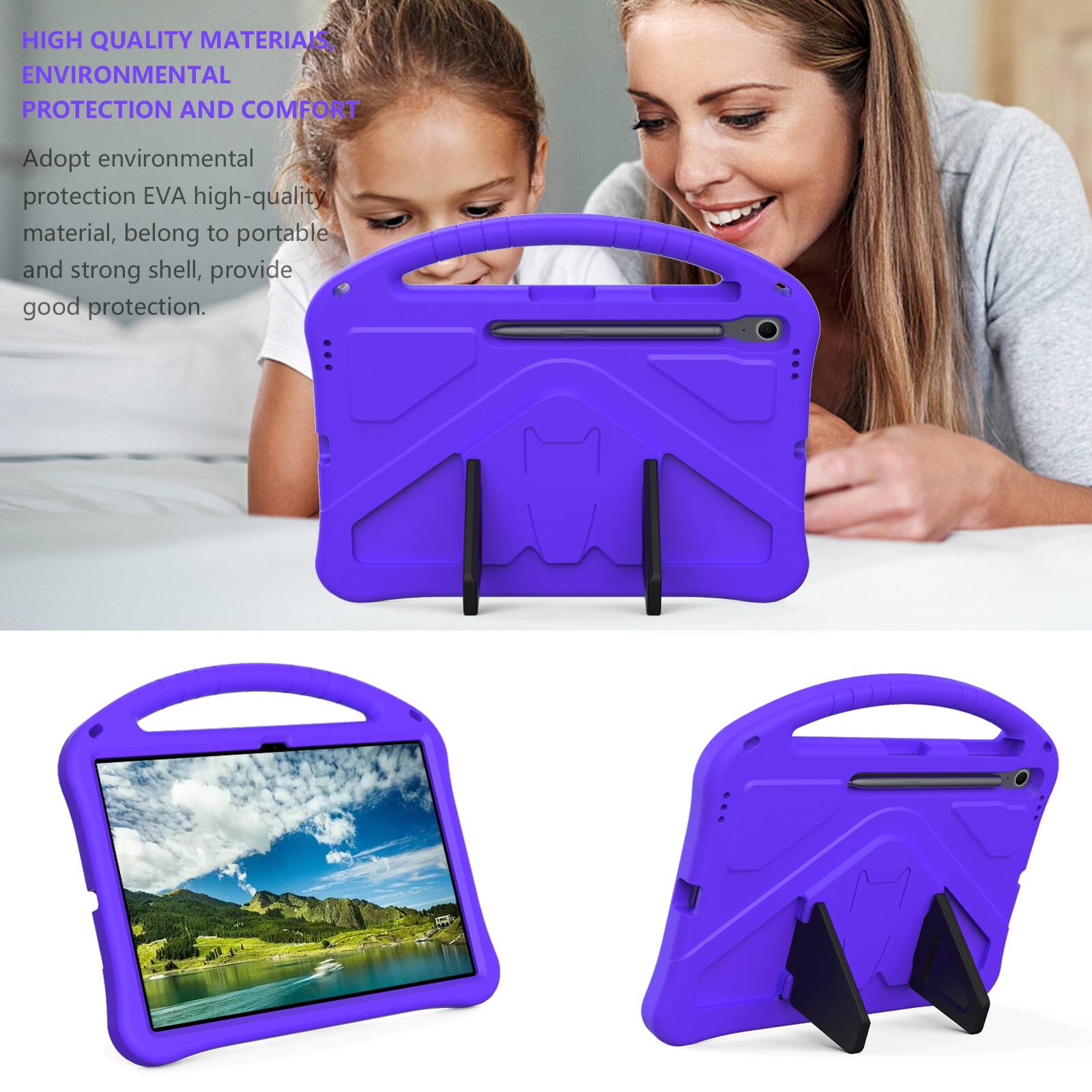 HIGH QUALITY MATERIALS, ENVIRONMENTAL PROTECTION AND COMFORT

Adopt environmental protection EVA high-quality material, belong to portable and strong shell, provide good protection.