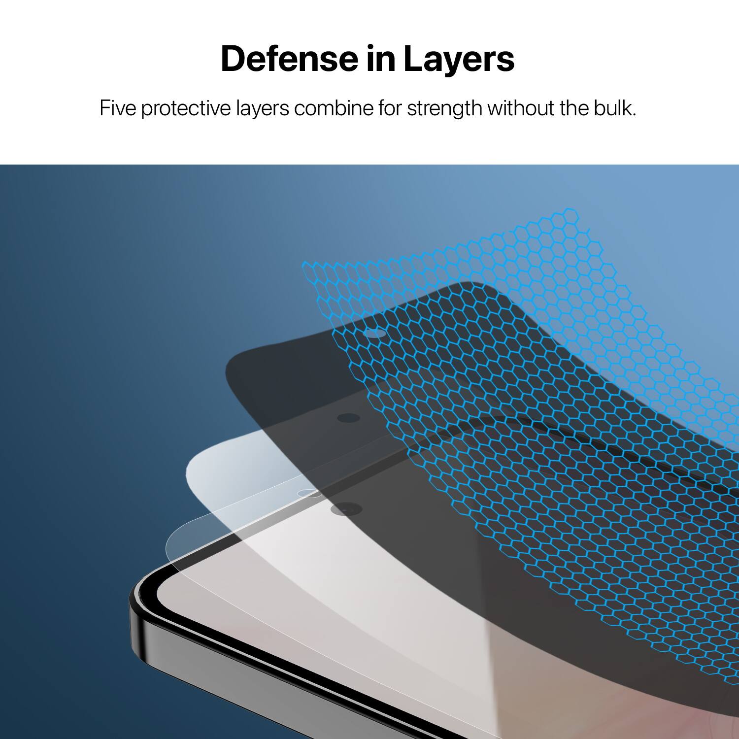 Defense in Layers

Five protective layers combine for strength without the bulk.