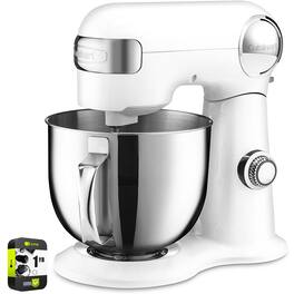 Cuisinart - Precision Master 5.5-Quart Stand Mixer Linen + Extended Warranty Bundle - White