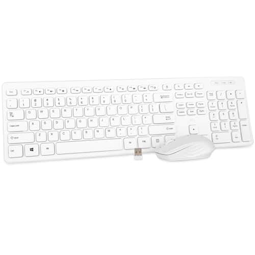 Earthley Blooms - Wireless and Mouse Combo - Standard Office PC Optical Mice Pink - White