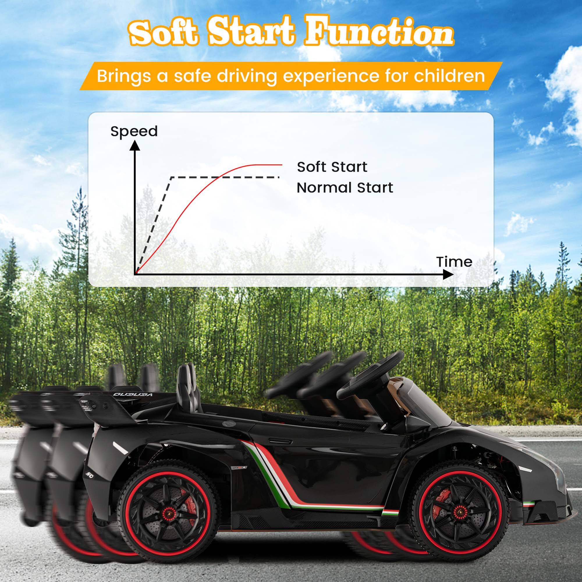 Soft Start Function  
Brings a safe driving experience for children  

Speed  
Soft Start  
Normal Start  
Time