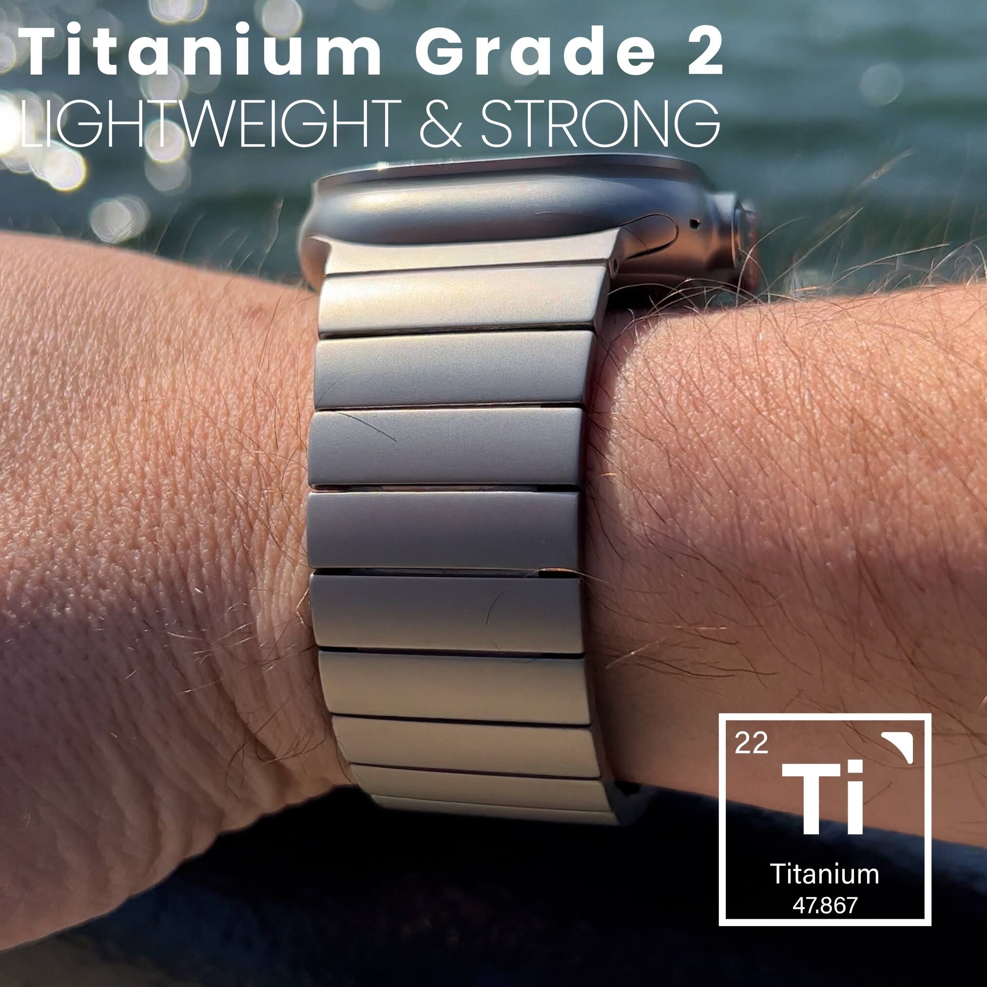 Titanium Grade 2  
LIGHTWEIGHT & STRONG  

22 Ti  
Titanium 47.867