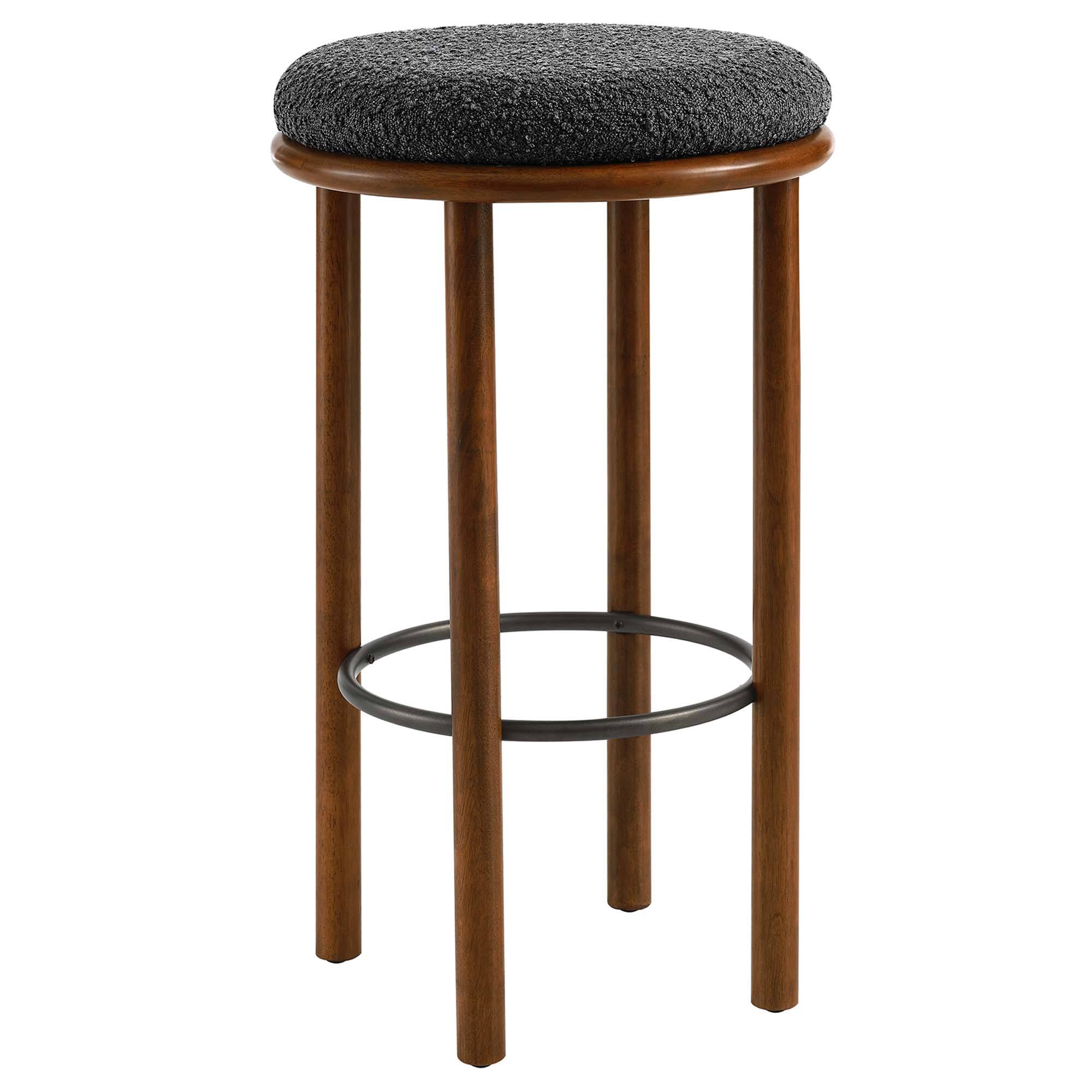 Back. Modway - Fable Boucle Fabric Bar Stools Set of 2 - Brown.