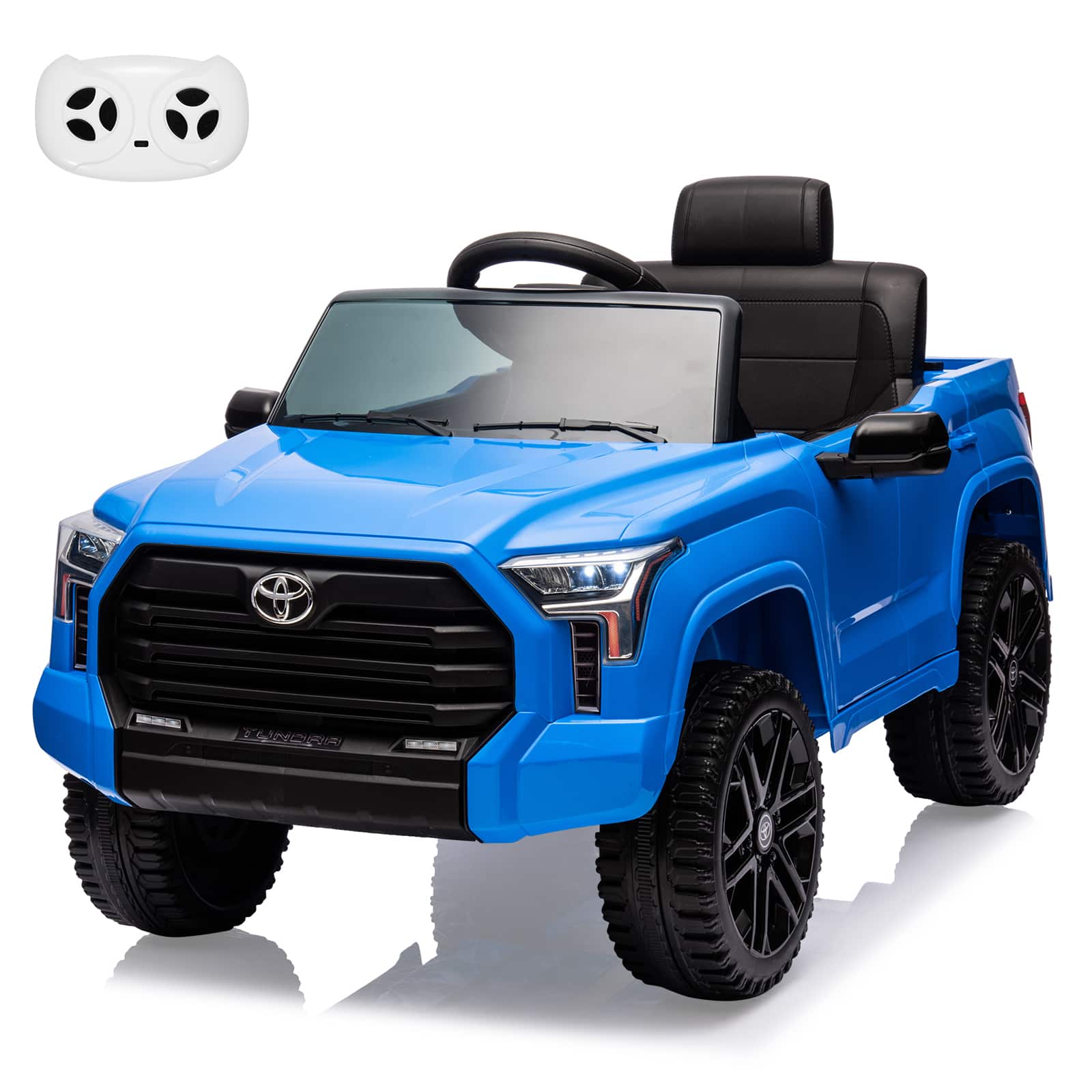 Jojoka - Licensed Toyota Tundra 12V Kids Electric Car with Remote Control, Dual Motors, LED Lights, Suspension - Blue