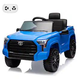 Jojoka - Licensed Toyota Tundra 12V Kids Electric Car with Remote Control, Dual Motors, LED Lights, Suspension - Blue