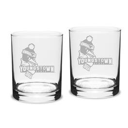 Jardine - Youngstown State Penguins 14oz. 2-Piece Classic Double Old-Fashioned Glass Set - Multicolor
