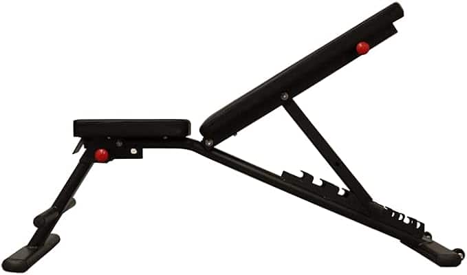 Amber Sporting Goods - Adjustable Multi-Purpose Weight Bench – 7 Positions, Wide Backrest, Easy Storage - Black