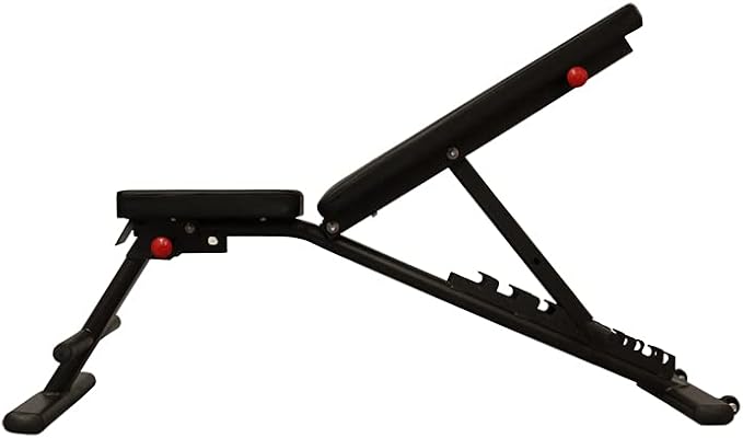 Front. Amber Sporting Goods - Adjustable Multi-Purpose Weight Bench – 7 Positions, Wide Backrest, Easy Storage - Black.