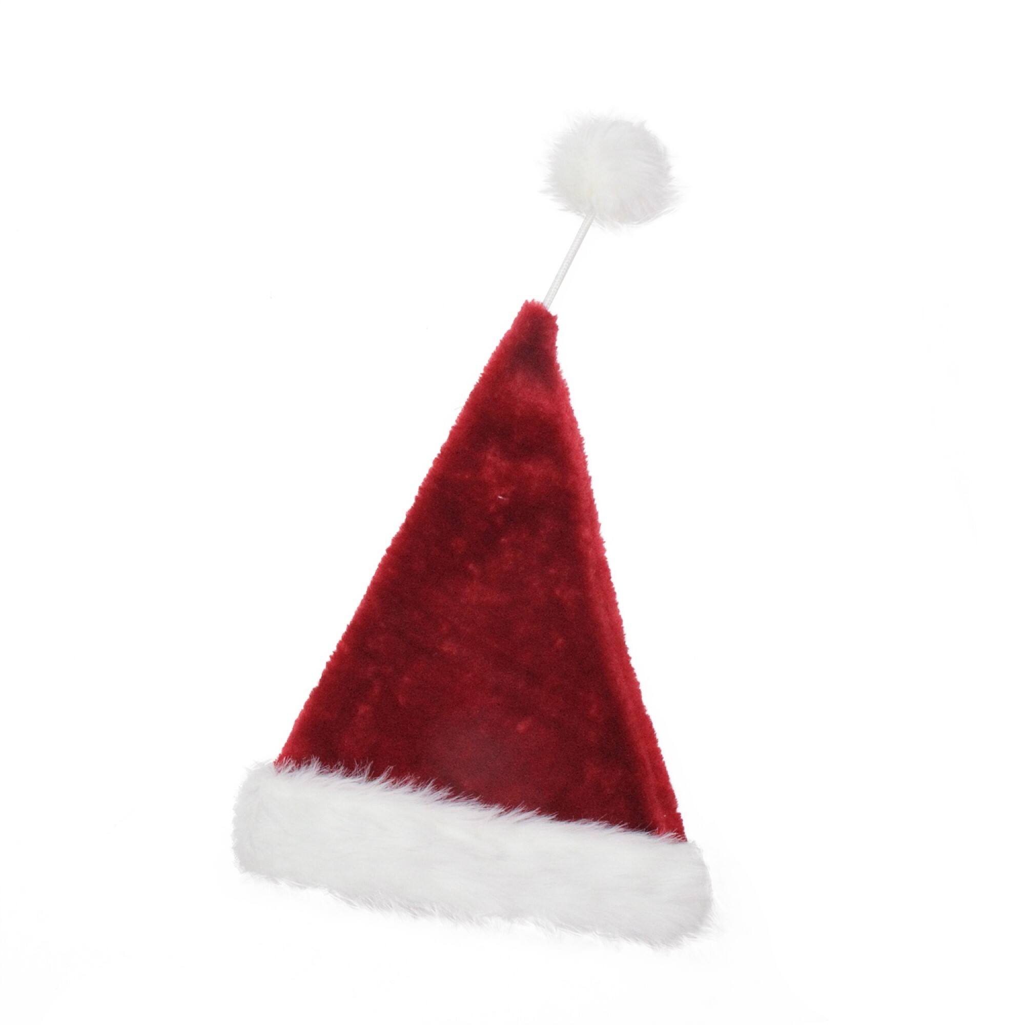 Alt View 2. Northlight - Red and White Pom Pom Santa Unisex Adult Christmas Hat Costume Accessory - One Size - Red.