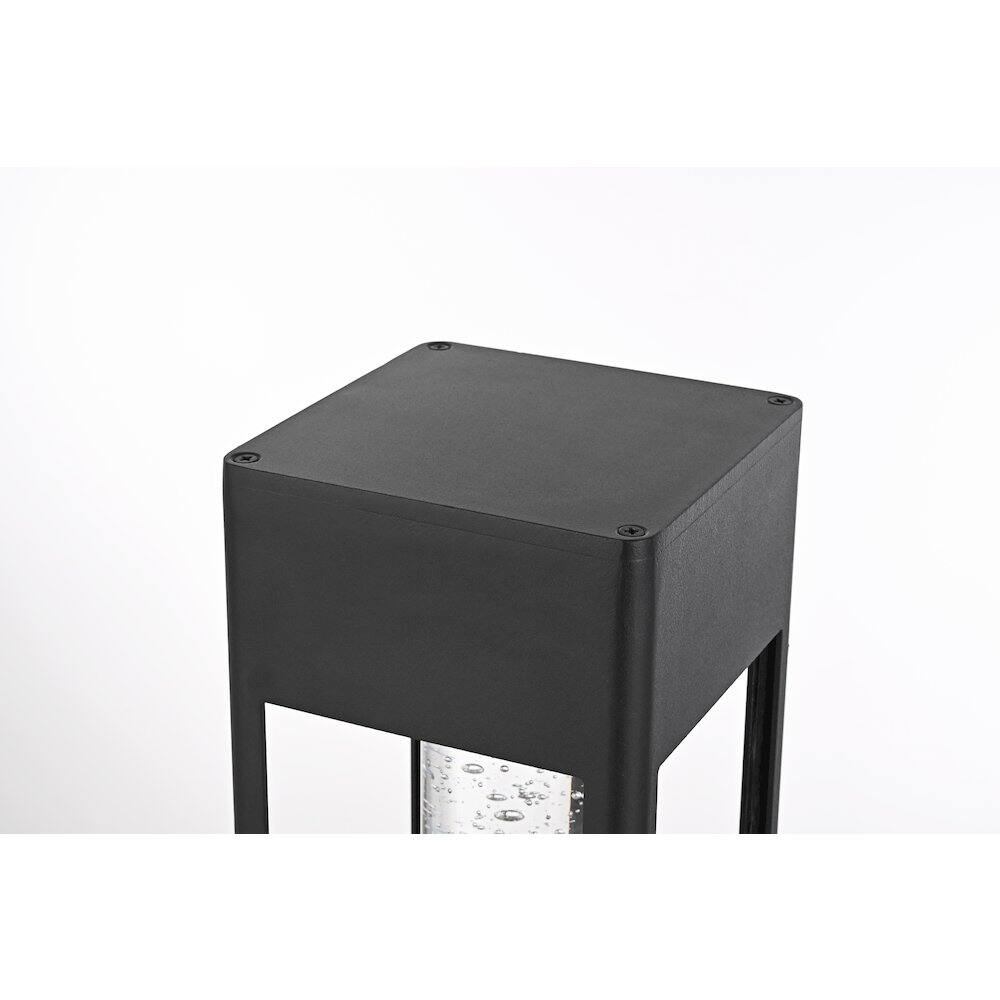 Alt View 2. Elegant Lighting - Amaris 18 inch LED Outdoor Post light in Black - Black And Clear.