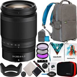 Nikon - NIKKOR Z 24-200mm f/4-6.3 VR Telephoto Zoom Lens Kit for Z Mount Cameras Bundle