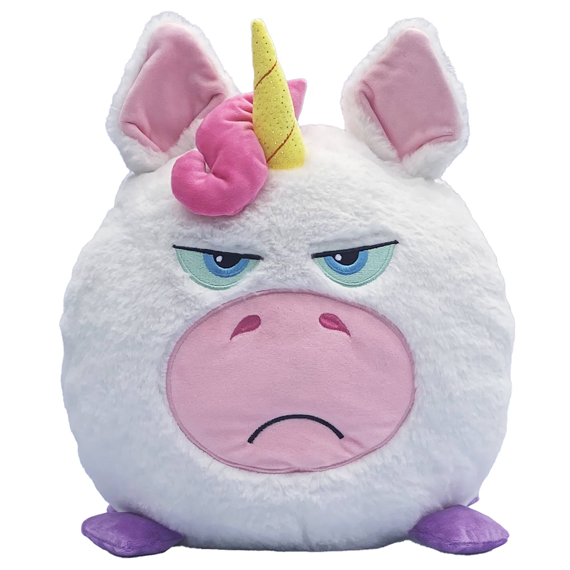 Front. Hangry Petz - Hangry Petz: Luna Unicorn - 12" White-Pink-Purple Animal Plush.