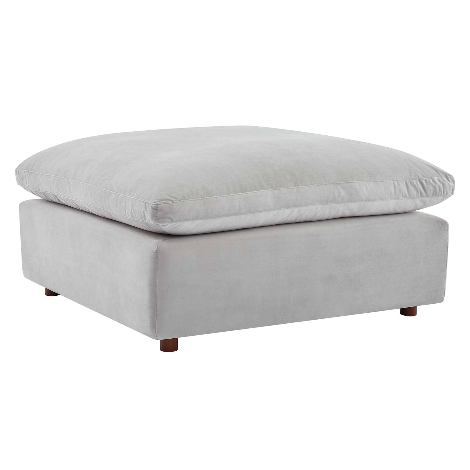Angle. Modway - Commix Down Filled Overstuffed Performance Velvet Ottoman by Modway - EEI-4365-LGR.