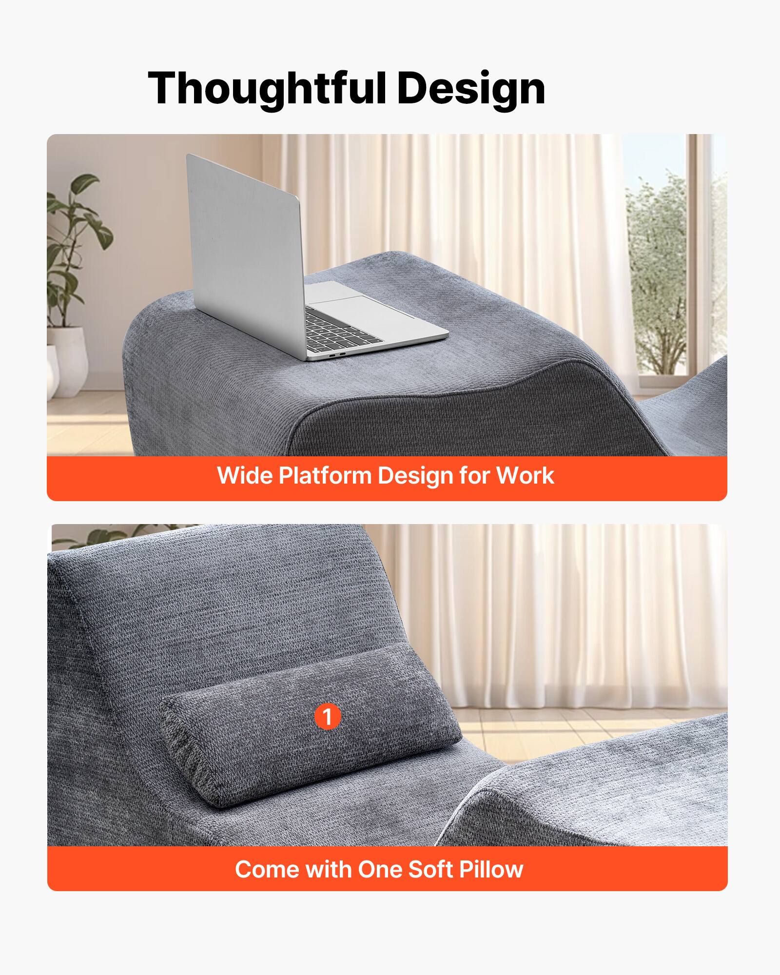 Thoughtful Design

Wide Platform Design for Work

Come with One Soft Pillow