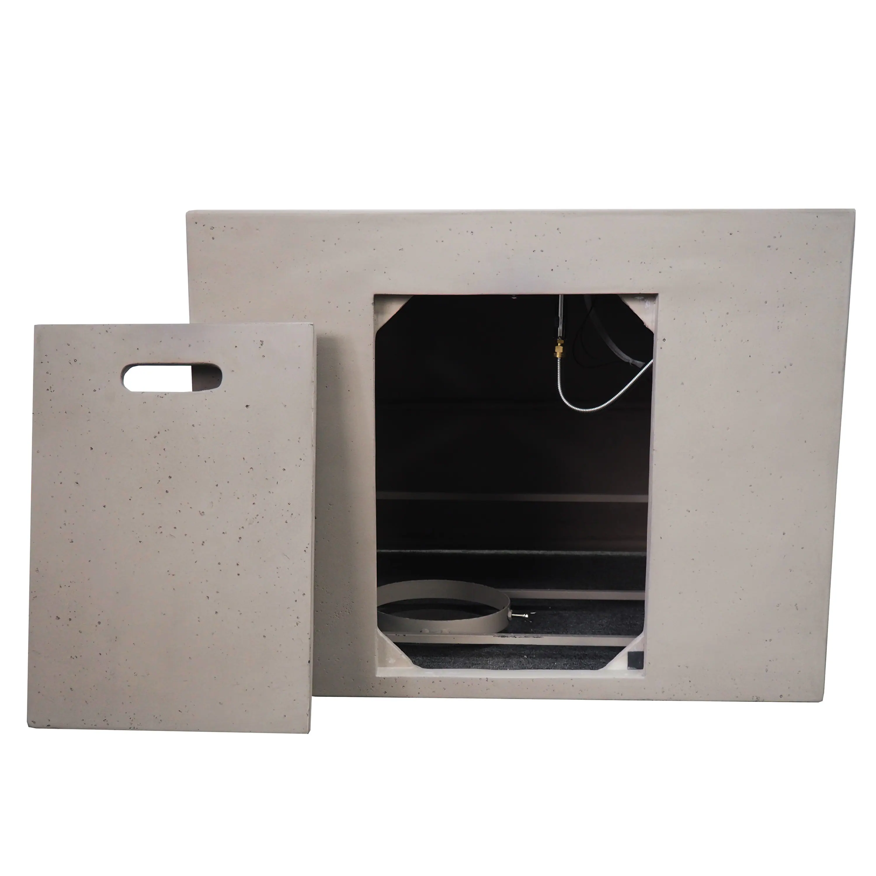 Alt View 4. APRILSOUL - AIDAN 31 inch SQUARE FIRE PIT 40000 BTU - LIGHT GREY.